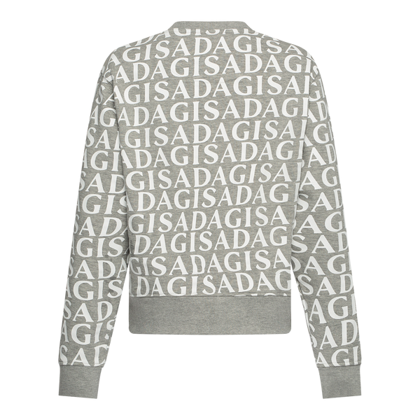 Gisada Crop Sweatshirt In Midweight Cotton With Allover Print
