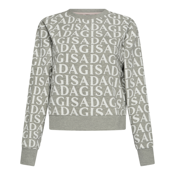 gisada Crop Sweatshirt in Midweight Cotton with Allover Print