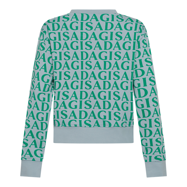 Gisada Crop Sweatshirt In Midweight Cotton With Allover Print