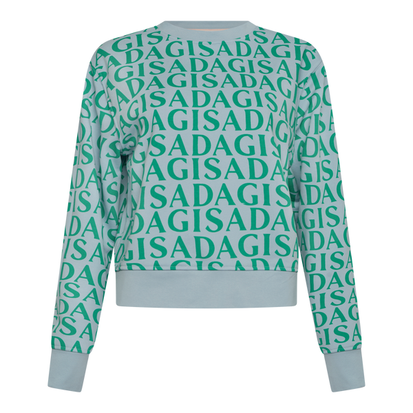 gisada Crop Sweatshirt in Midweight Cotton with Allover Print
