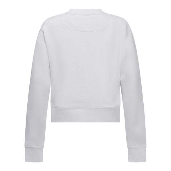 Gisada Crop Sweatshirt In Midweight Cotton With Glitter Print