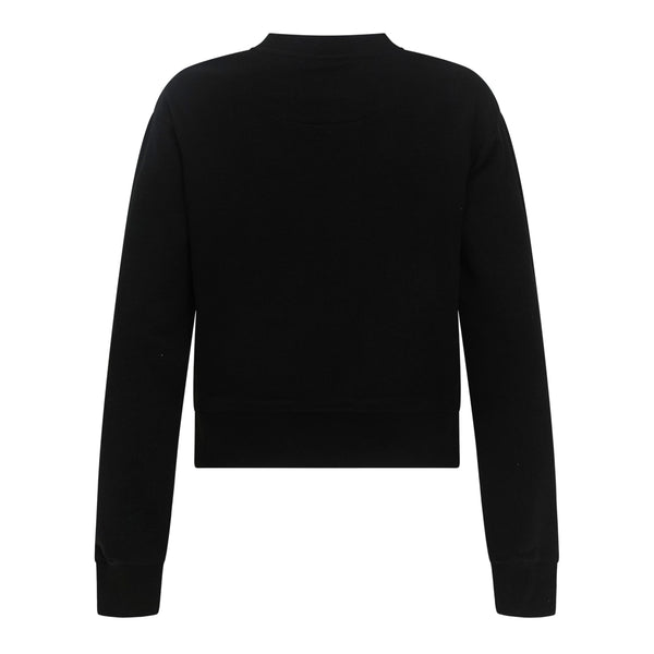 Gisada Crop Sweatshirt In Midweight Cotton With Small Silicon Logo