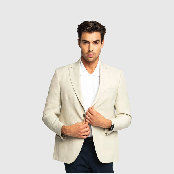 Gisada Barcelona Blazer In Luxe Cotton Linen