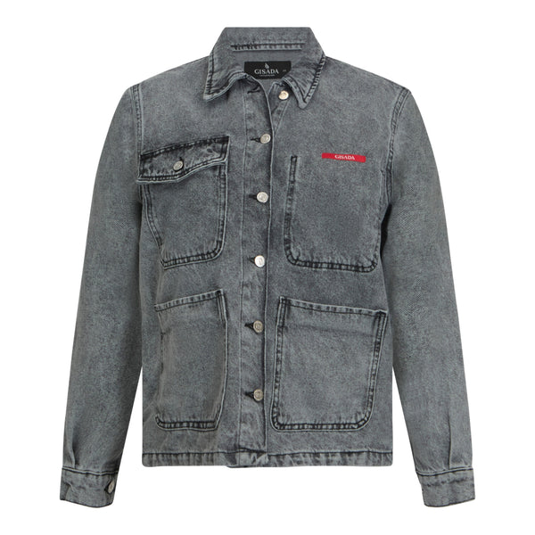 gisada Boxy Denim Jacket with Minilabel Patch