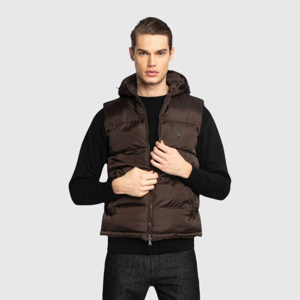 Gisada Puffer Gilet With Logo Patch On Back