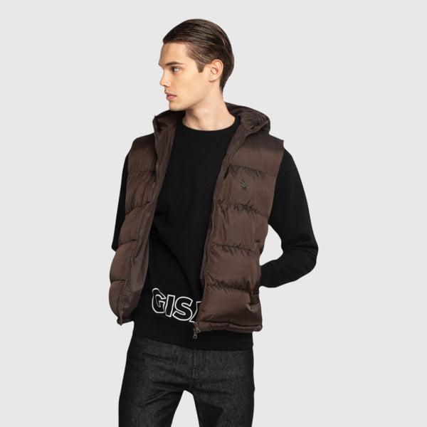 Gisada Puffer Gilet With Logo Patch On Back