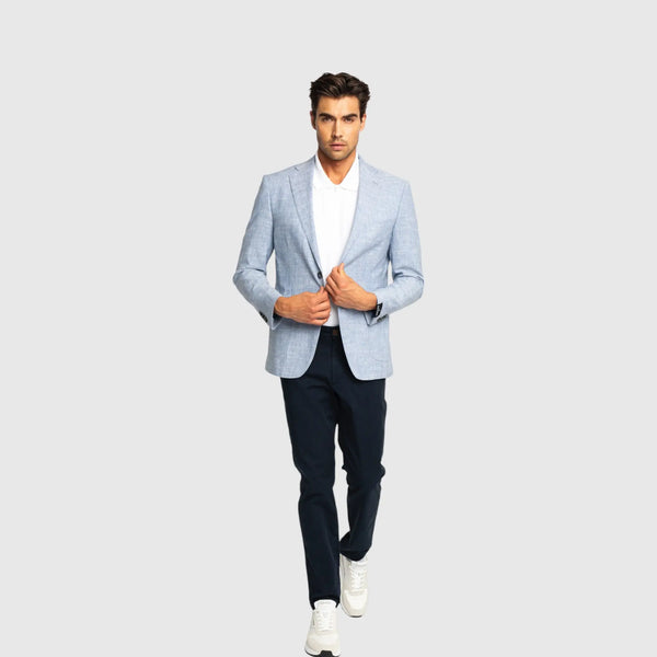 Gisada Tokyo Tweed Blazer In Luxe Linen Cotton