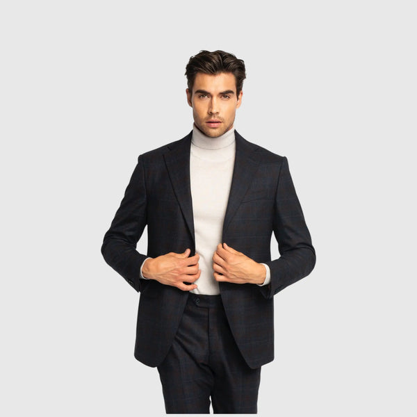 Gisada London Patterned Blazer In Luxe Wool Melange