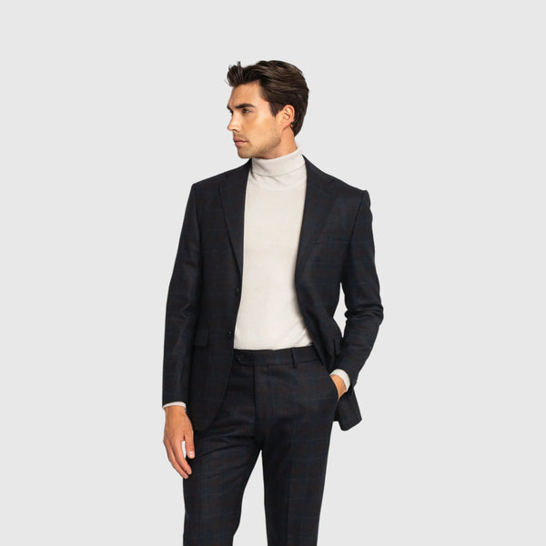 Gisada London Patterned Blazer In Luxe Wool Melange
