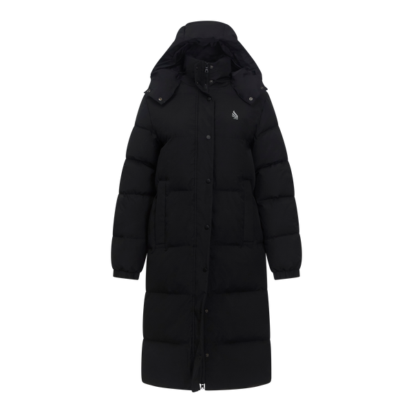 Gisada Long Puffer Down-Jacket With Detachable Hood And Logo Patch On Back