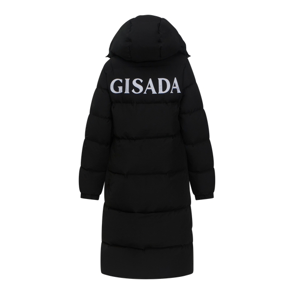 Gisada Long Puffer Down-Jacket With Detachable Hood And Logo Patch On Back