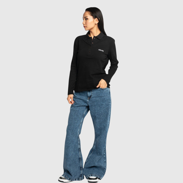 Gisada Long Sleeves Polo In Luxe Interlock Piquet With Embroidery Logo