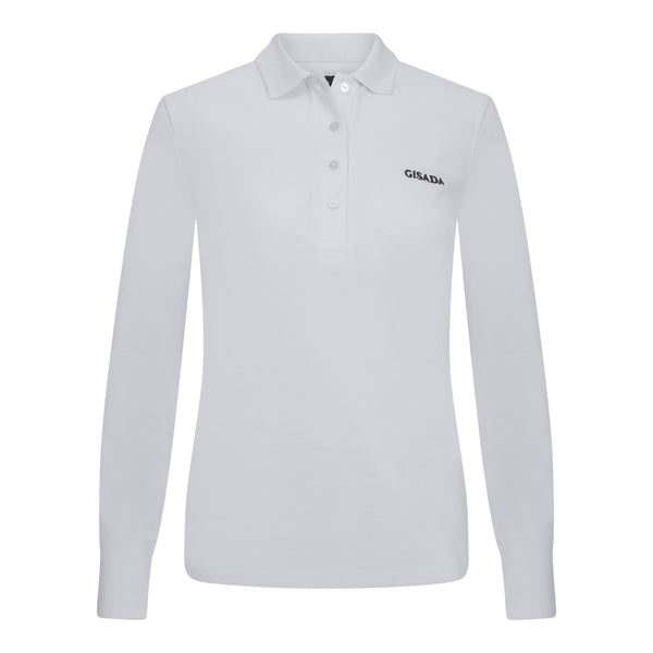 gisada Long Sleeves Polo in Luxe Interlock Piquet with Embroidery Logo