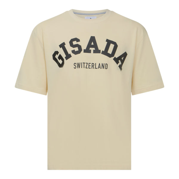 gisada Oversized T-Shirt in Heavy Cotton with College Print