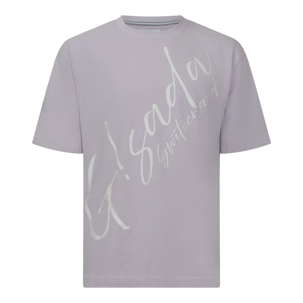 gisada Oversized T-Shirt in Heavy Cotton with Cursive Print