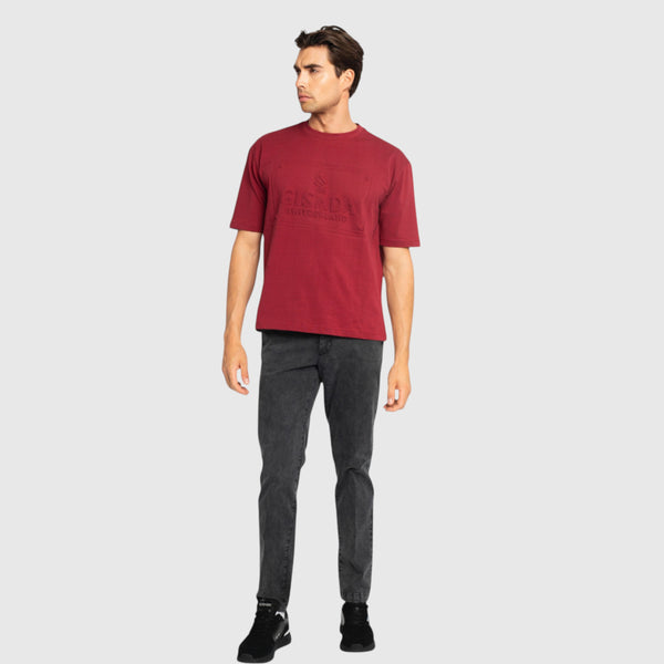 Gisada Oversized T-Shirt In Heavy Cotton With Embossed Logo