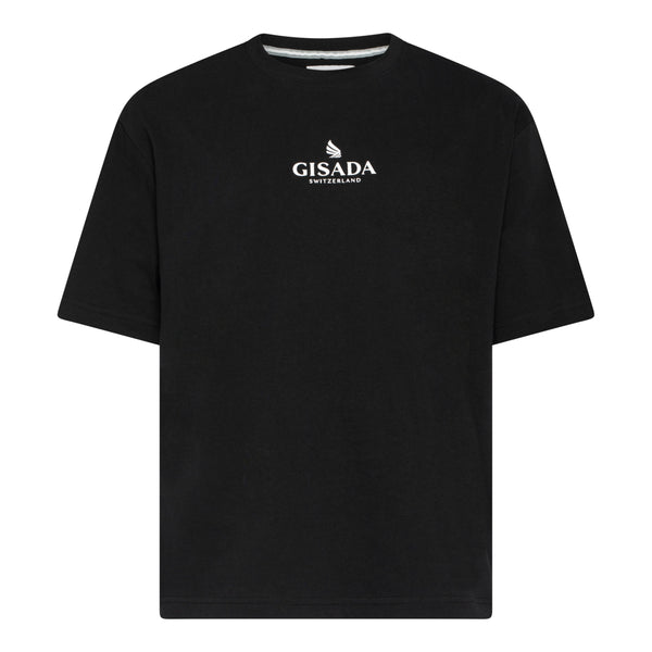 gisada Oversized T-Shirt in Heavy Cotton with Small Central Printed Logo