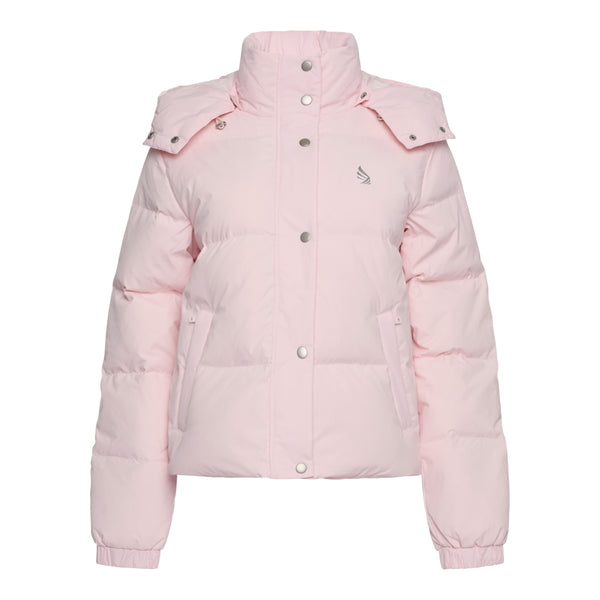 gisada Puffer Down Jacket with Detachable Hood and Logo Print