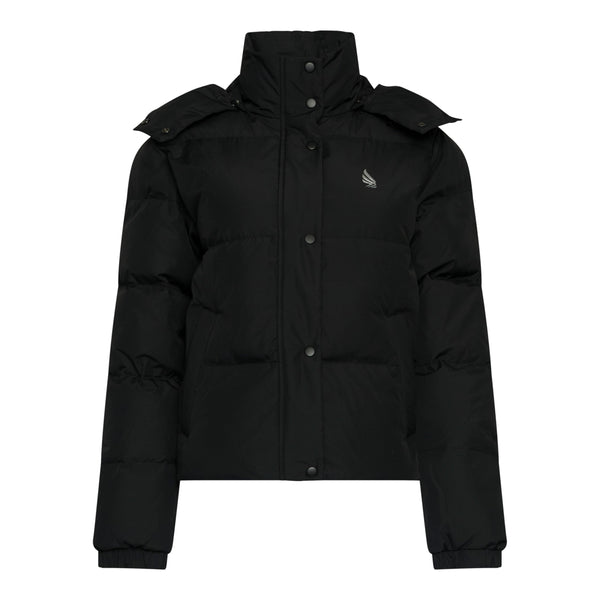 gisada Puffer Down Jacket with Detachable Hood and Logo Print