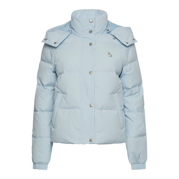 gisada Puffer Down Jacket with Detachable Hood and Logo Print