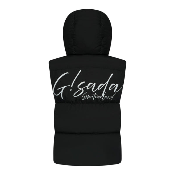 Gisada Puffer Gilet With Detachable Hood And Logo Print