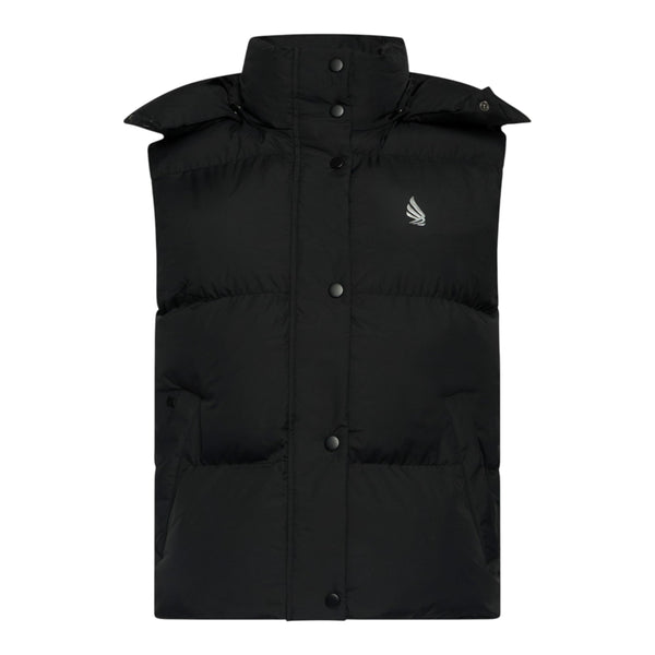 gisada Puffer Gilet with Detachable Hood and Logo Print