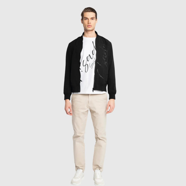 Gisada Regular Fit Bomber Jacket In Nylon With Cursive Print