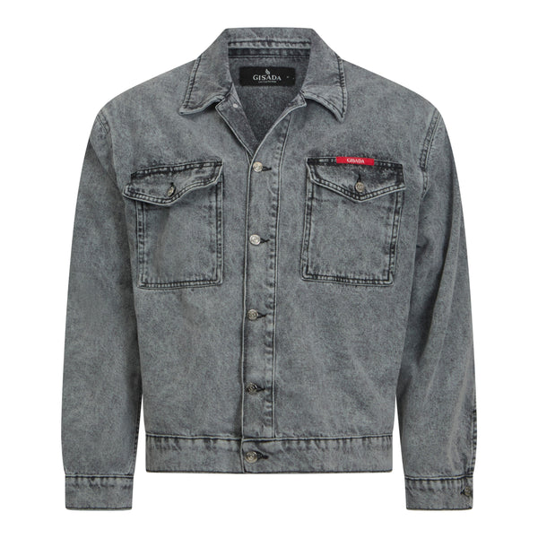 gisada Regular Fit Denim Jacket with Mini Label Patch