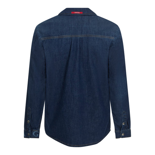 Gisada Regular Fit Denim Shirt With Gisada Logo On Cuff