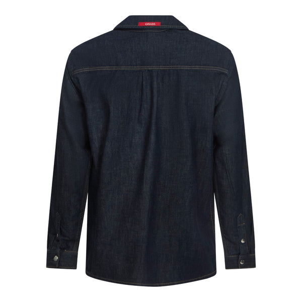 Gisada Regular Fit Denim Shirt With Mini Label Patch