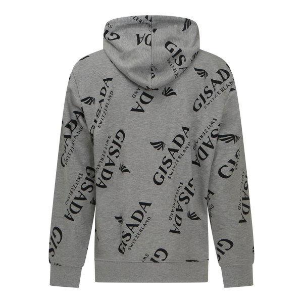 Gisada Regular Fit Hoodie In Midweight Cotton With Logo Allover