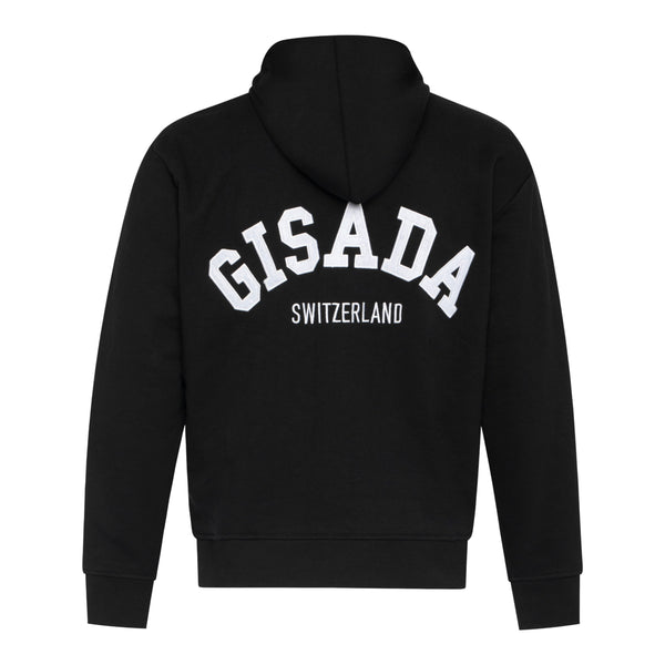 Gisada Regular Fit Hoodie In Midweight Cotton With Patch Print