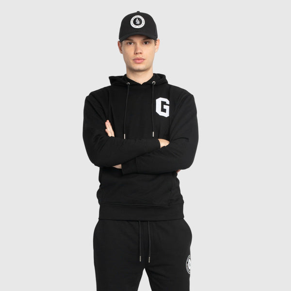 Gisada Regular Fit Hoodie In Midweight Cotton With Patch Print