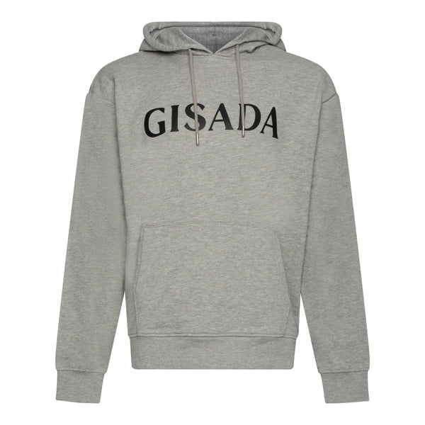 gisada Regular Fit Hoodie in Midweight Cotton with Silicon Print