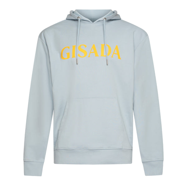 gisada Regular Fit Hoodie in Midweight Cotton with Silicon Print