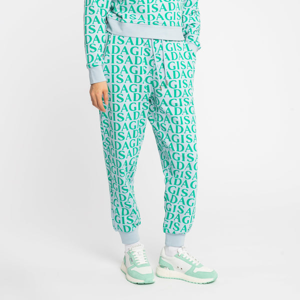 Gisada Regular Fit Jogger In Midweight Cotton With Allover Print