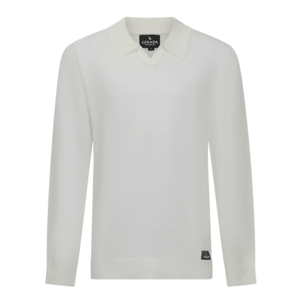 gisada Regular Fit Knit Polo Shirt with Johnny Collar