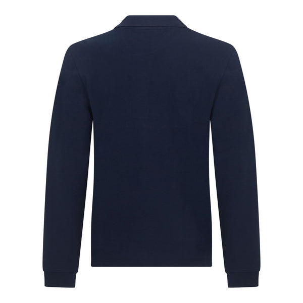 Gisada Regular Fit Long Sleeves Polo In Luxe Interlock Piquet With Embroidery Gisada Logo