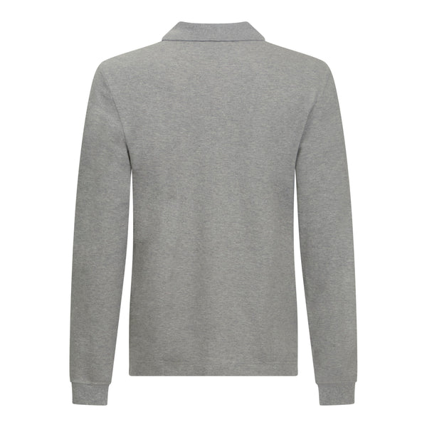 Gisada Regular Fit Long Sleeves Polo In Premium Cotton With Rubber Logo