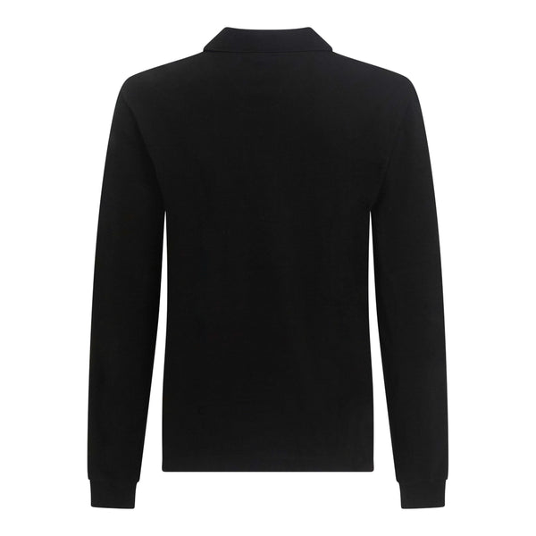 Gisada Regular Fit Long Sleeves Polo In Premium Cotton With Rubber Logo