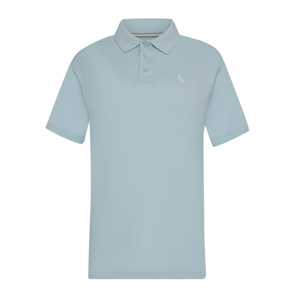 gisada Regular Fit Polo in Cotton Piquet with 3D Embroidered Wing