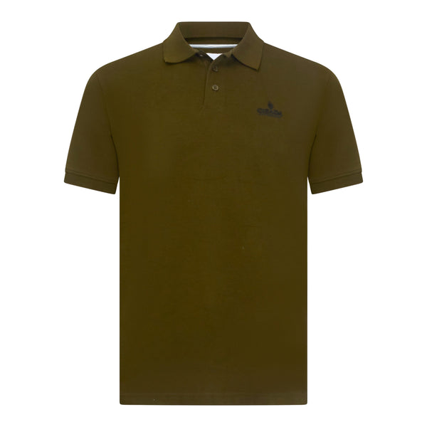 gisada Regular Fit Polo in Cotton Piquet with 3D Embroidered Logo