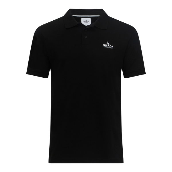 gisada Regular Fit Polo in Cotton Piquet with 3D Embroidered Logo