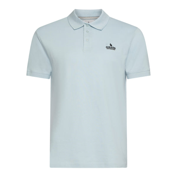 gisada Regular Fit Polo in Cotton Piquet with 3D Embroidered Logo