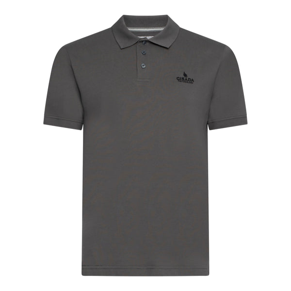 gisada Regular Fit Polo in Cotton Piquet with 3D Embroidered Logo