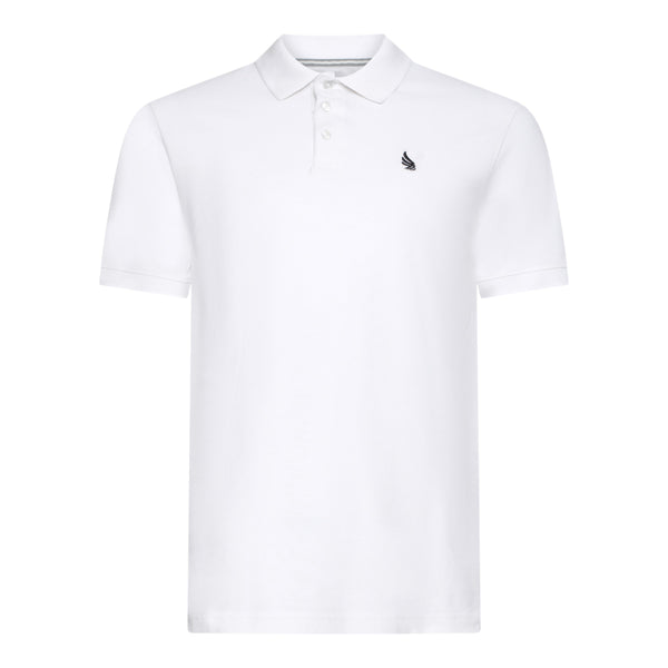 gisada Regular Fit Polo in Cotton Piquet with 3D Embroidered Wing