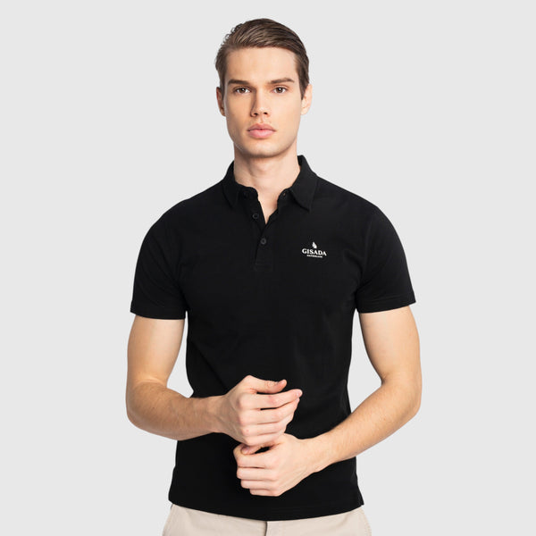 Gisada Regular Fit Polo In Jersey Cotton With 3D Logo Silicon Print