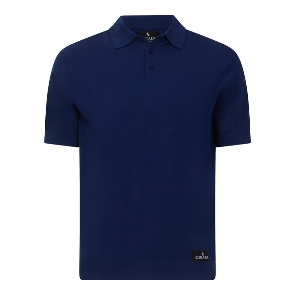 gisada Regular Fit Premium Cotton Knit Polo with Patch Label