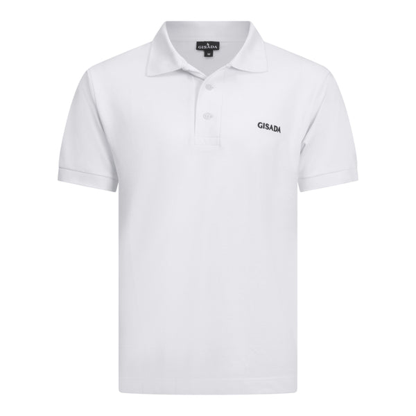 gisada Regular Fit Short Sleeves Polo in Luxe Interlock Piquet with Embroidery Gisada Logo