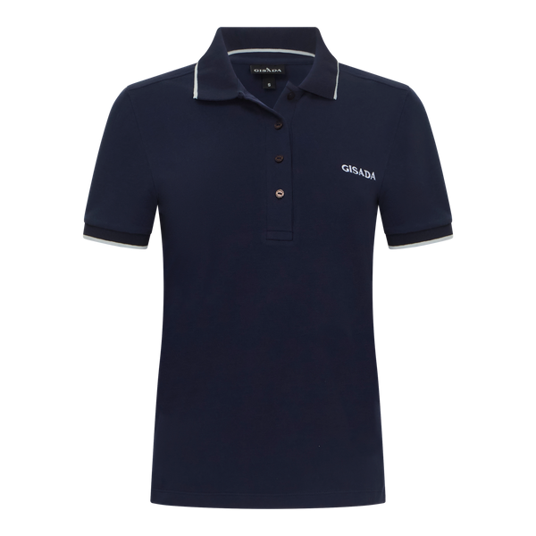 gisada Regular Fit Short Sleeves Polo in Premium Cotton with Contrast